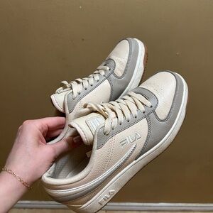 Fila Cream and Gray Sneakers